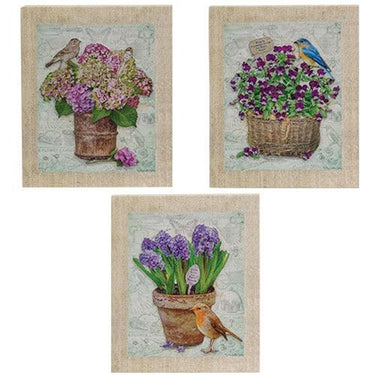 Birds & Blooms Layered Canvas Print 3 Asstd - The Fox Decor